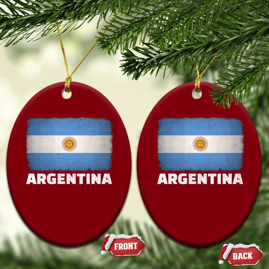 Vintage Argentina Flag Sun of May Argentinian Souvenir Ceramic Ornament