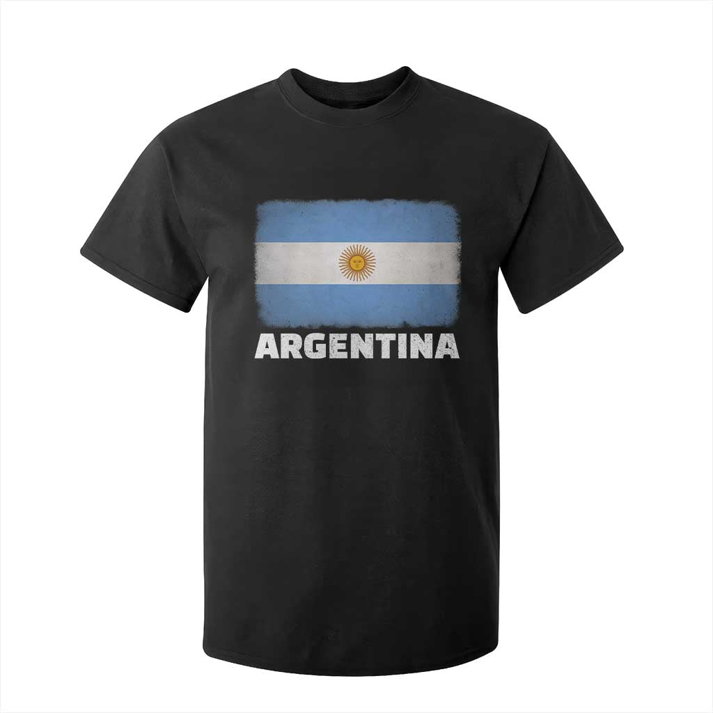 Vintage Argentina Flag Sun of May Argentinian Souvenir T Shirt For Kid