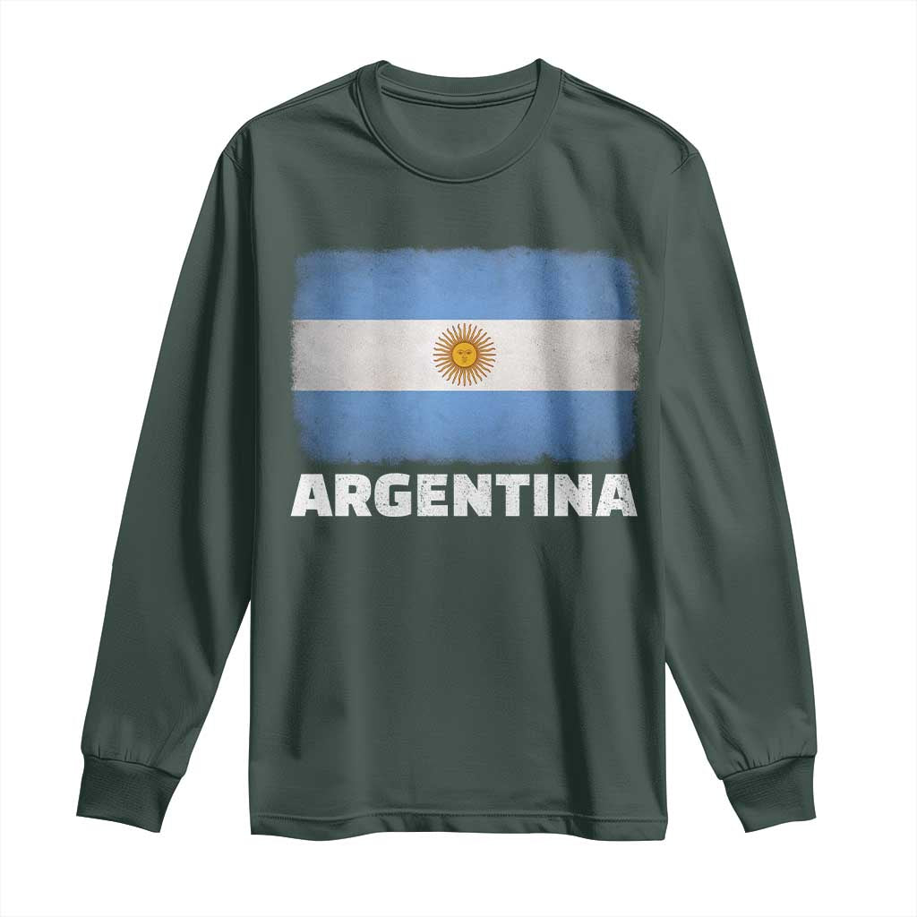 Vintage Argentina Flag Sun of May Argentinian Souvenir Long Sleeve Shirt