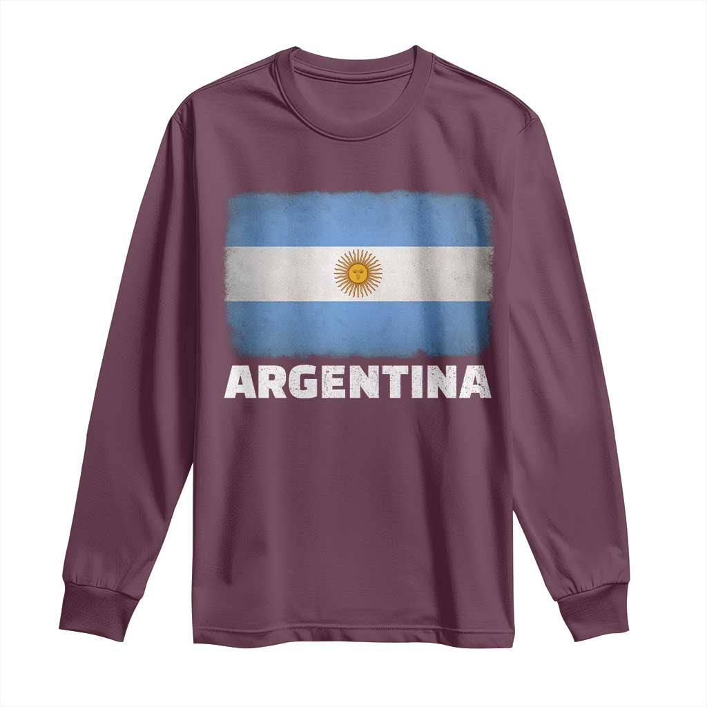 Vintage Argentina Flag Sun of May Argentinian Souvenir Long Sleeve Shirt