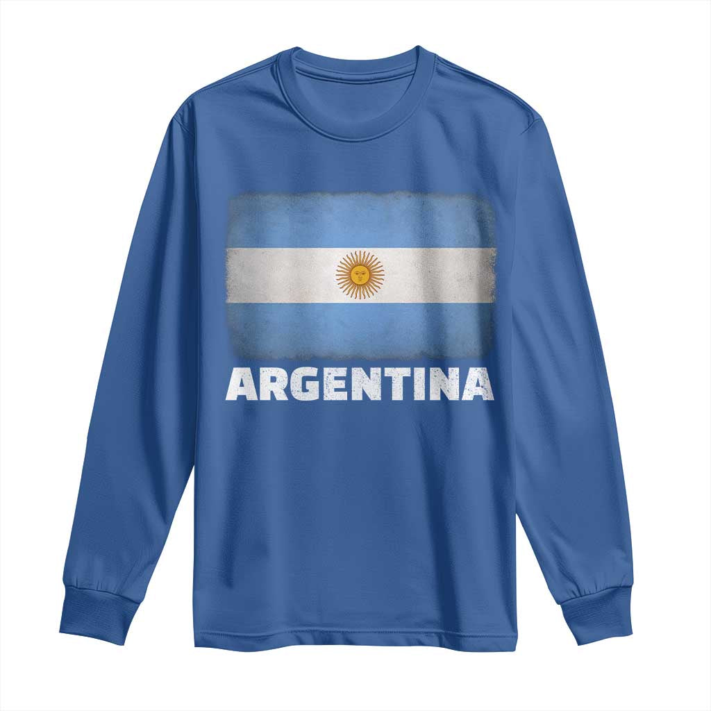 Vintage Argentina Flag Sun of May Argentinian Souvenir Long Sleeve Shirt