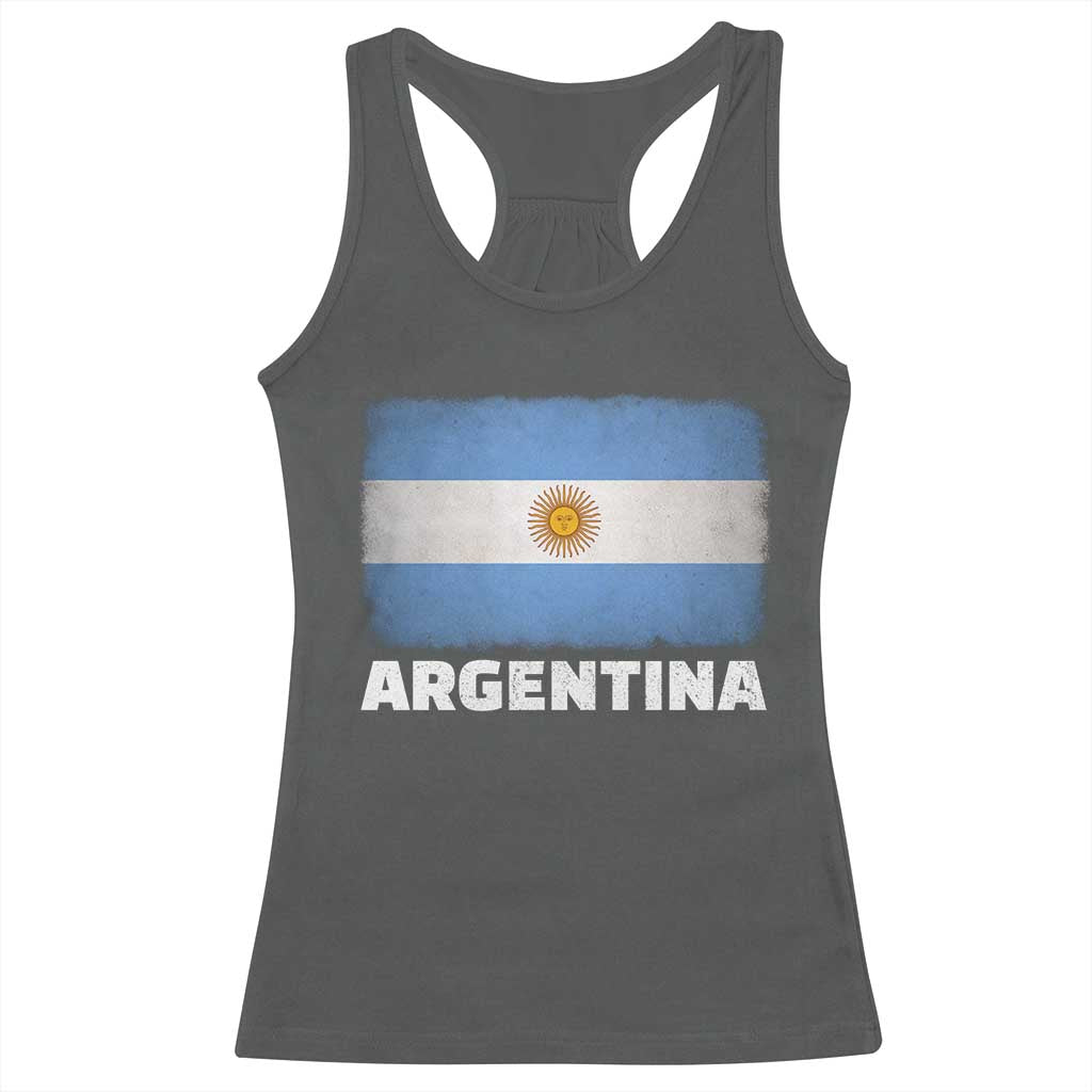 Vintage Argentina Flag Sun of May Argentinian Souvenir Racerback Tank Top
