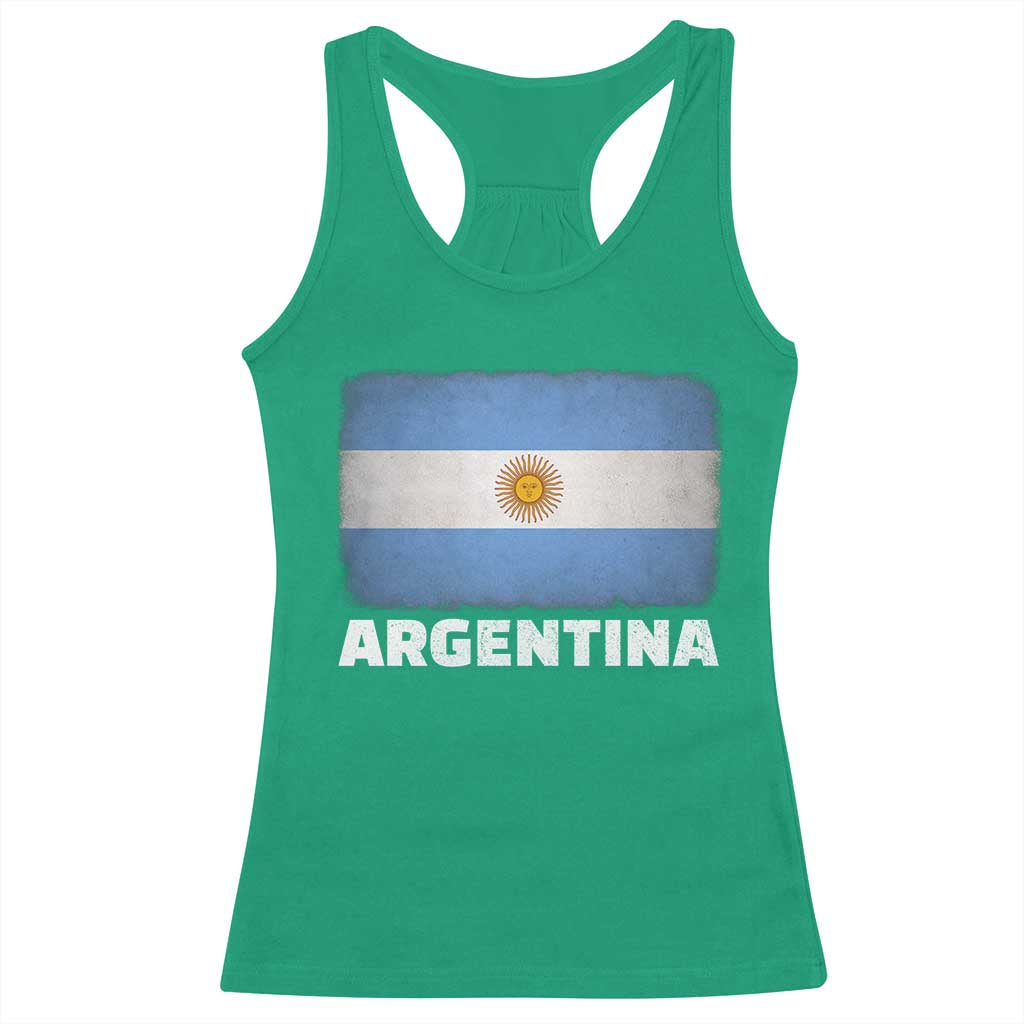 Vintage Argentina Flag Sun of May Argentinian Souvenir Racerback Tank Top