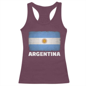 Vintage Argentina Flag Sun of May Argentinian Souvenir Racerback Tank Top