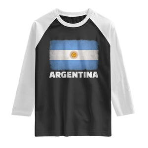Vintage Argentina Flag Sun of May Argentinian Souvenir Raglan Shirt