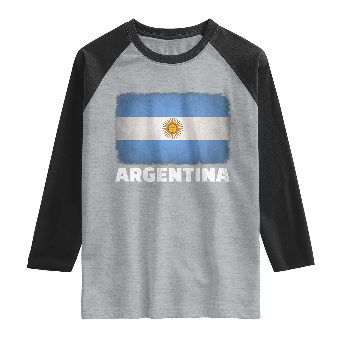 Vintage Argentina Flag Sun of May Argentinian Souvenir Raglan Shirt
