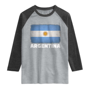 Vintage Argentina Flag Sun of May Argentinian Souvenir Raglan Shirt