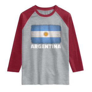 Vintage Argentina Flag Sun of May Argentinian Souvenir Raglan Shirt