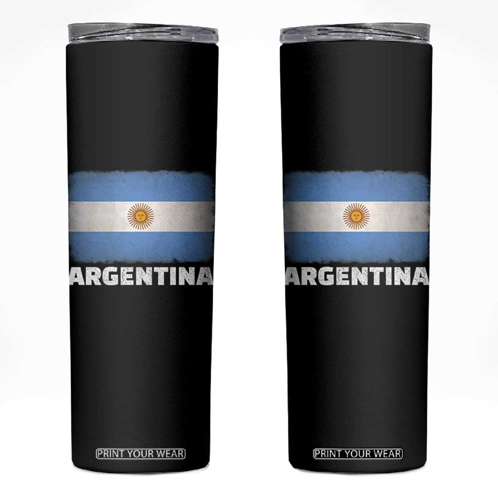Vintage Argentina Flag Sun of May Argentinian Souvenir Skinny Tumbler