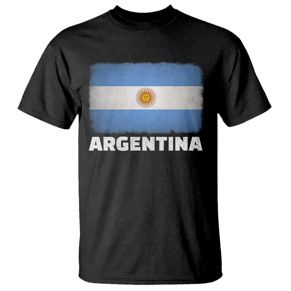 Vintage Argentina Flag Sun of May Argentinian Souvenir T Shirt TS11 Black Print Your Wear