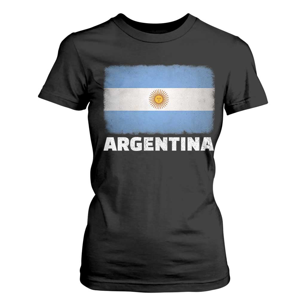 Vintage Argentina Flag Sun of May Argentinian Souvenir T Shirt For Women