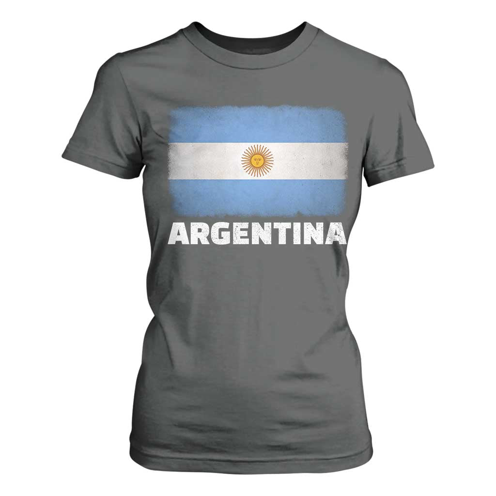 Vintage Argentina Flag Sun of May Argentinian Souvenir T Shirt For Women