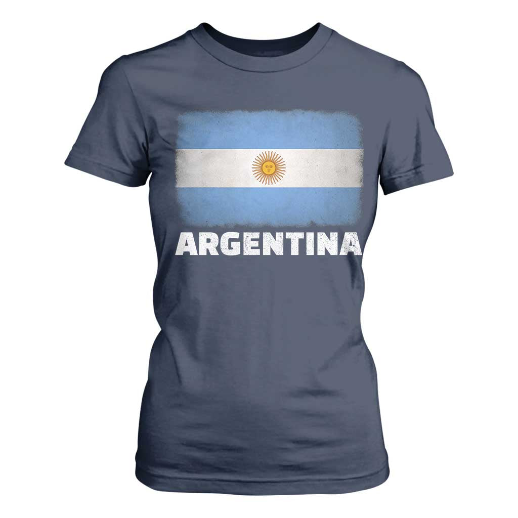 Vintage Argentina Flag Sun of May Argentinian Souvenir T Shirt For Women