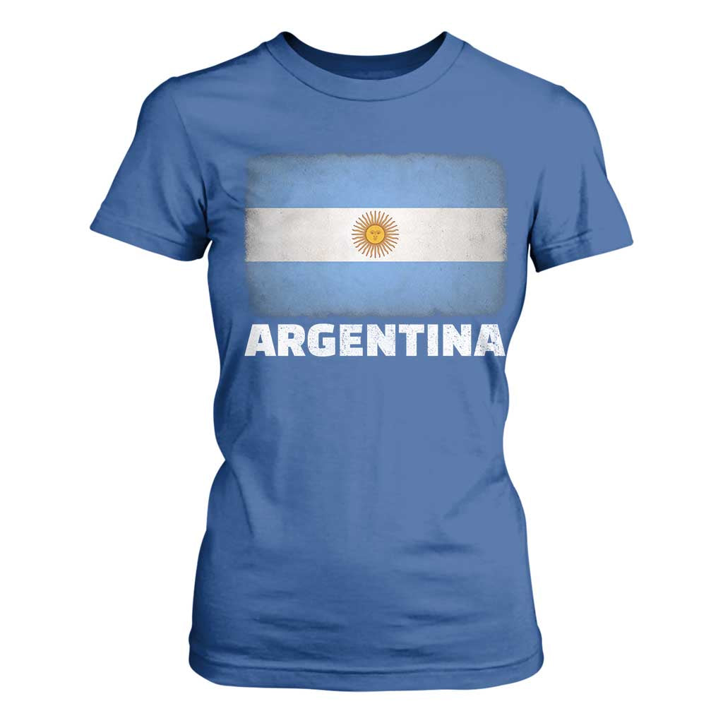 Vintage Argentina Flag Sun of May Argentinian Souvenir T Shirt For Women