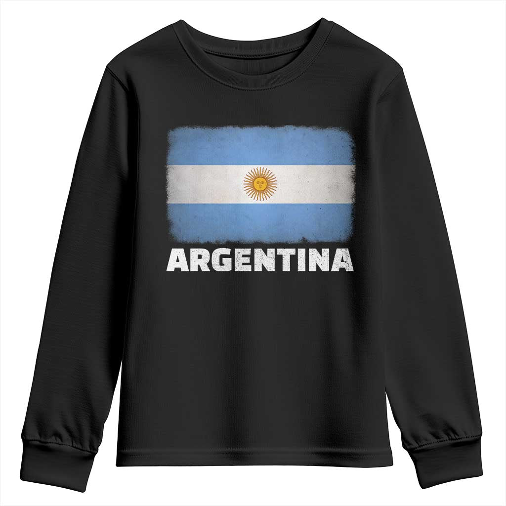 Vintage Argentina Flag Sun of May Argentinian Souvenir Youth Sweatshirt TS11 Black Print Your Wear