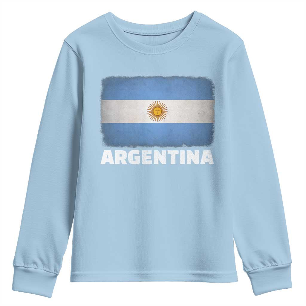 Vintage Argentina Flag Sun of May Argentinian Souvenir Youth Sweatshirt
