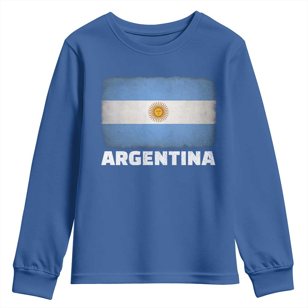 Vintage Argentina Flag Sun of May Argentinian Souvenir Youth Sweatshirt