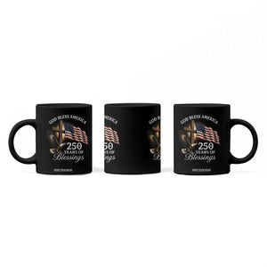 God Bless America 250 Years Of Blessings Coffee Mug US 250th Anniversary Bald Eagle American Flag