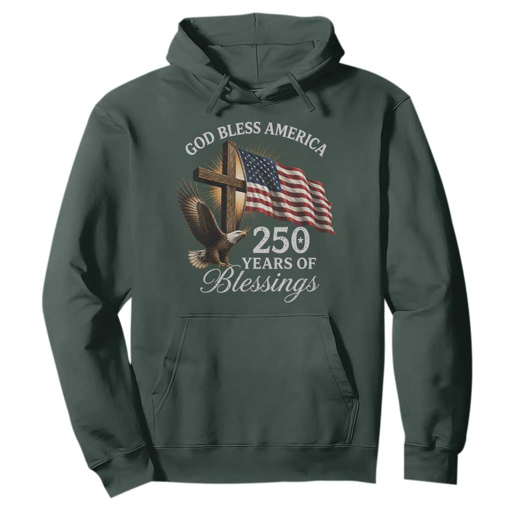 God Bless America 250 Years Of Blessings Hoodie US 250th Anniversary Bald Eagle American Flag