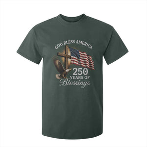 God Bless America 250 Years Of Blessings T Shirt For Kid US 250th Anniversary Bald Eagle American Flag