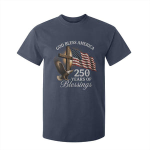 God Bless America 250 Years Of Blessings T Shirt For Kid US 250th Anniversary Bald Eagle American Flag