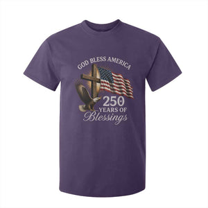 God Bless America 250 Years Of Blessings T Shirt For Kid US 250th Anniversary Bald Eagle American Flag