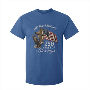 God Bless America 250 Years Of Blessings T Shirt For Kid US 250th Anniversary Bald Eagle American Flag