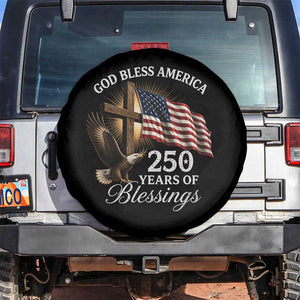 God Bless America 250 Years Of Blessings Spare Tire Cover US 250th Anniversary Bald Eagle American Flag