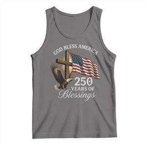 God Bless America 250 Years Of Blessings Tank Top US 250th Anniversary Bald Eagle American Flag