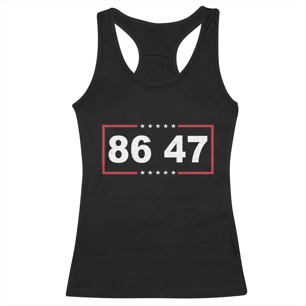 Vintage 8647 Racerback Tank Top US Political FDT Stars And Stripes