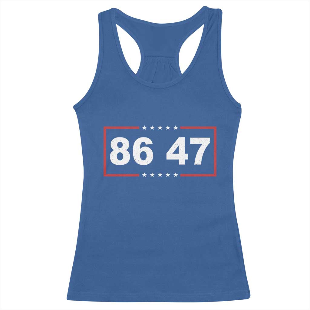 Vintage 8647 Racerback Tank Top US Political FDT Stars And Stripes