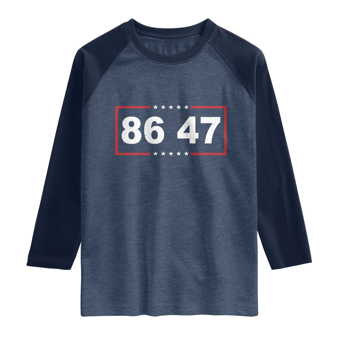 Vintage 8647 Raglan Shirt US Political FDT Stars And Stripes