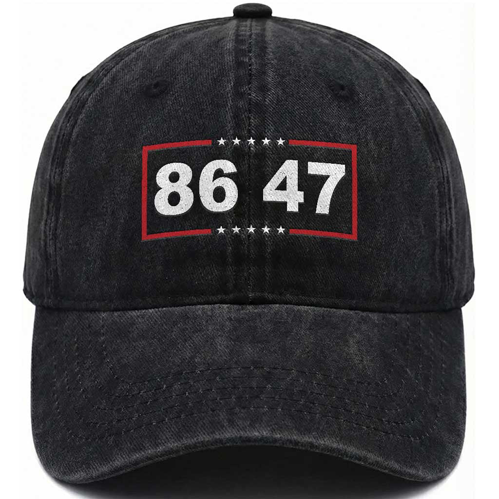 Vintage 8647 Washed Cotton Baseball Cap US Political FDT Stars And Stripes