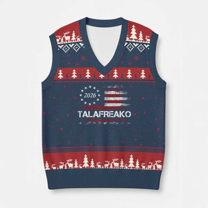 Talafreako James Talarico 2026 V-Neck Knit Sweater Vest US Senate Texas Vintage American Flag