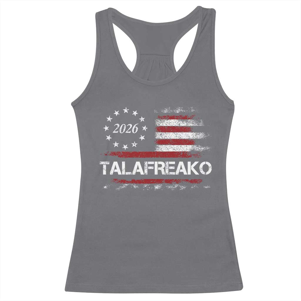 Talafreako James Talarico 2026 Racerback Tank Top US Senate Texas Vintage American Flag