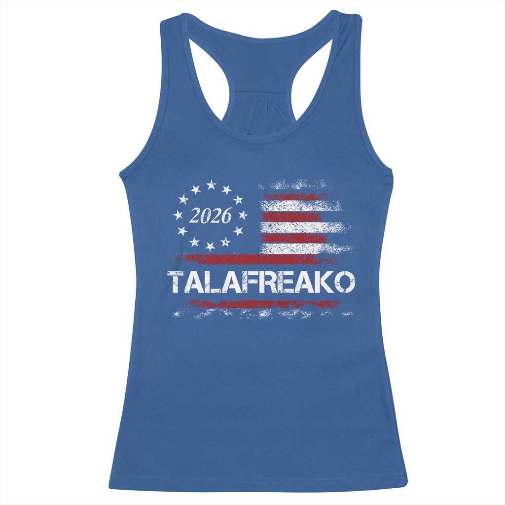 Talafreako James Talarico 2026 Racerback Tank Top US Senate Texas Vintage American Flag