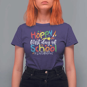 Happy First Day Of School T Shirt For Women Artists Brushes Art Class TS11 Purple Print Your Wear