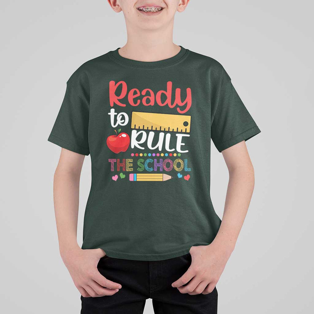 Ready To Rule The School T Shirt For Kid First Day Of School Ruler TS11 Dark Forest Green Print Your Wear