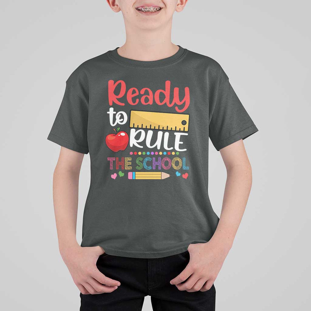 Ready To Rule The School T Shirt For Kid First Day Of School Ruler TS11 Dark Heather Print Your Wear