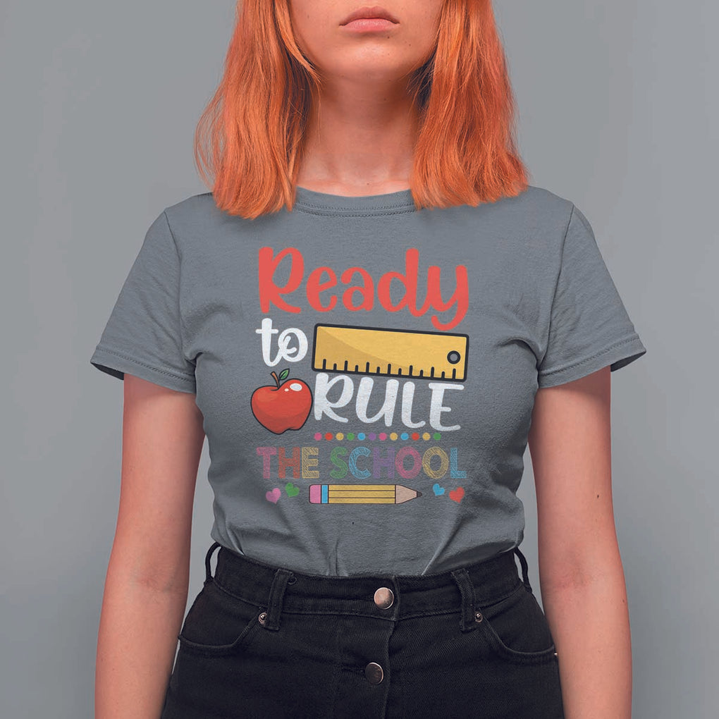 Ready To Rule The School T Shirt For Women First Day Of School Ruler TS11 Charcoal Print Your Wear