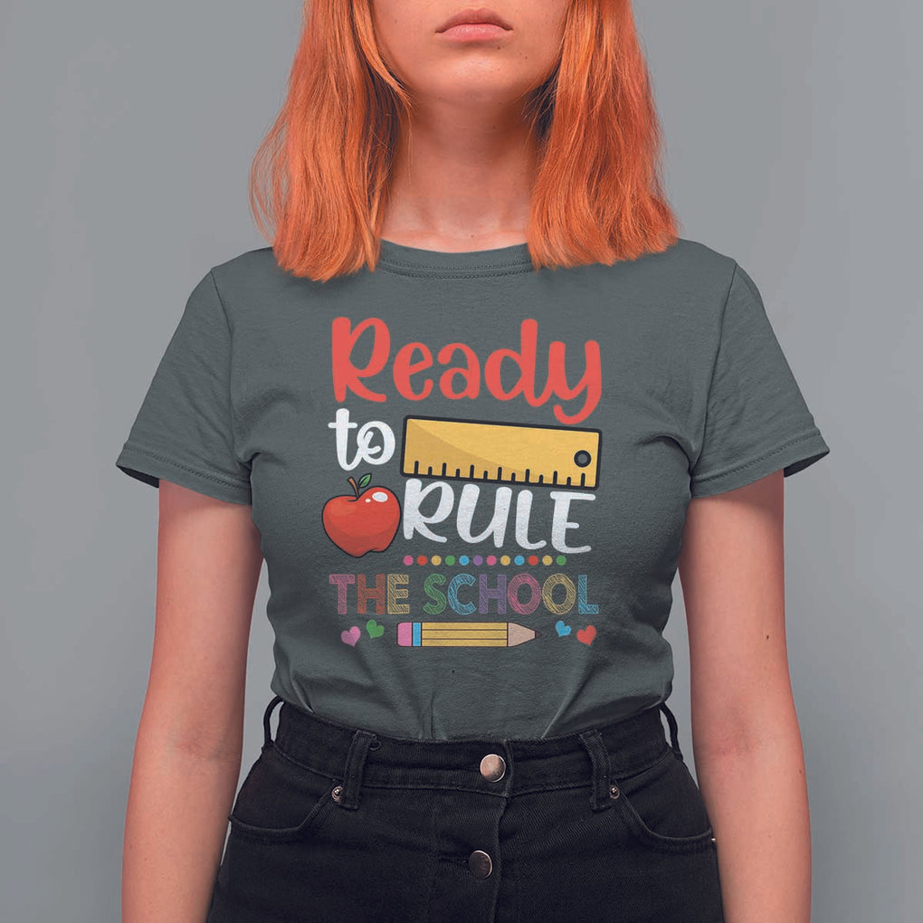 Ready To Rule The School T Shirt For Women First Day Of School Ruler TS11 Dark Heather Print Your Wear