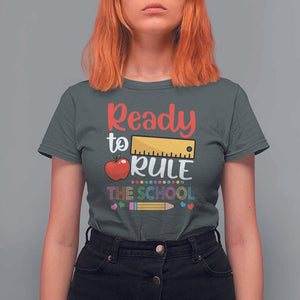 Ready To Rule The School T Shirt For Women First Day Of School Ruler TS11 Dark Heather Print Your Wear