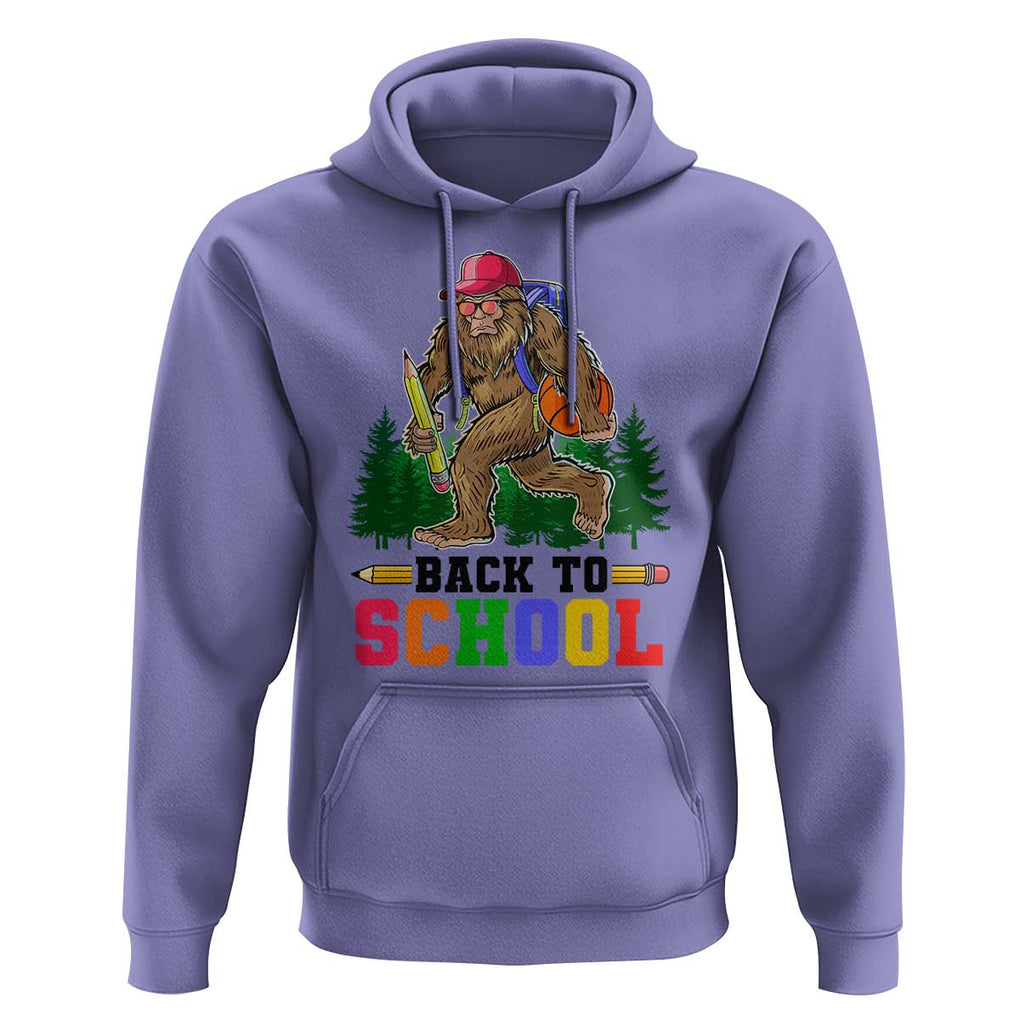 Funny Back To School Bigfoot Hoodie Backpack Pencil Basketball TS11 Violet Print Your Wear