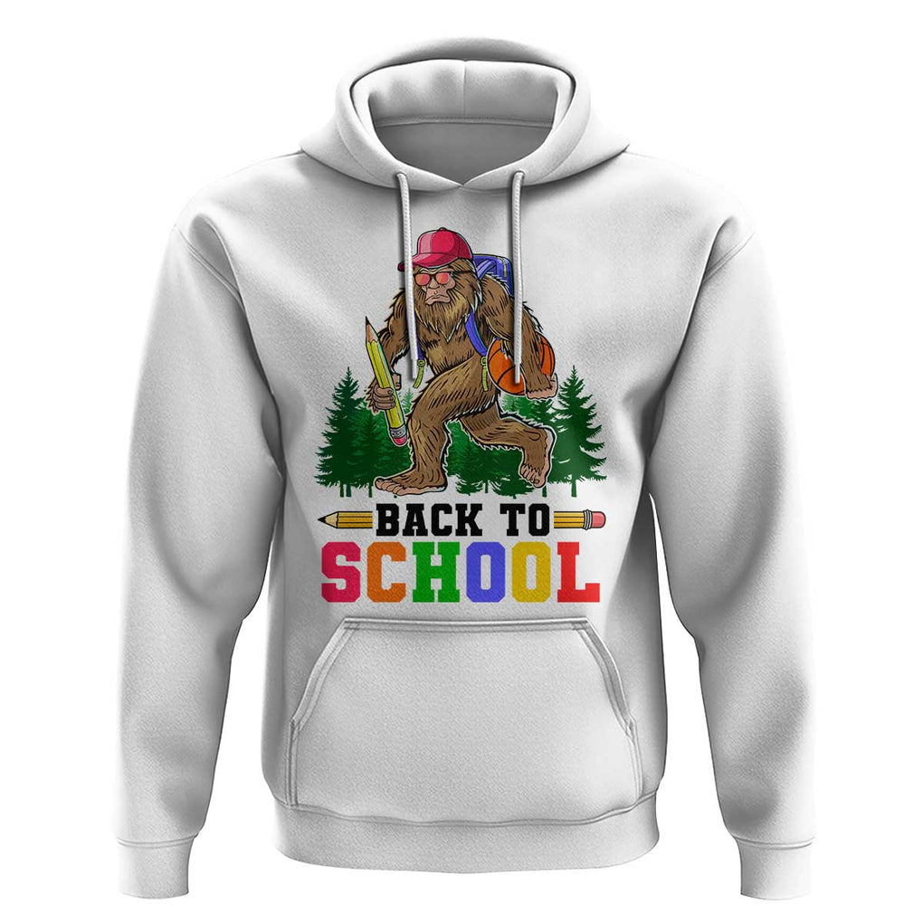 Funny Back To School Bigfoot Hoodie Backpack Pencil Basketball TS11 White Print Your Wear