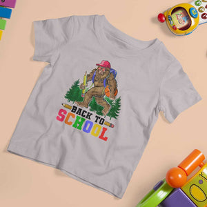 Funny Back To School Bigfoot T Shirt For Kid Backpack Pencil Basketball TS11 Ice Gray Print Your Wear