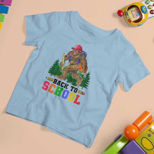 Funny Back To School Bigfoot T Shirt For Kid Backpack Pencil Basketball TS11 Light Blue Print Your Wear