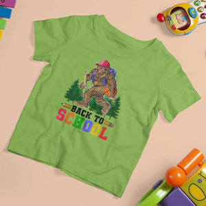 Funny Back To School Bigfoot T Shirt For Kid Backpack Pencil Basketball TS11 Lime Print Your Wear