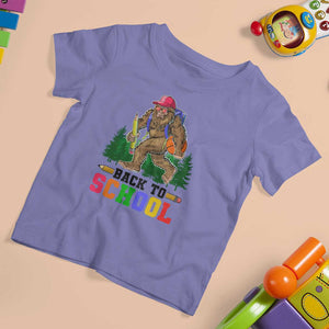 Funny Back To School Bigfoot T Shirt For Kid Backpack Pencil Basketball TS11 Violet Print Your Wear