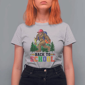 Funny Back To School Bigfoot T Shirt For Women Backpack Pencil Basketball TS11 Ice Gray Print Your Wear