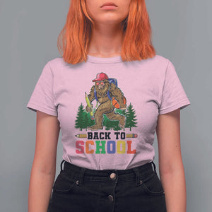 Funny Back To School Bigfoot T Shirt For Women Backpack Pencil Basketball TS11 Light Pink Print Your Wear